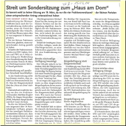 2014 03-15 Streit um Sondersitzung zum HAD